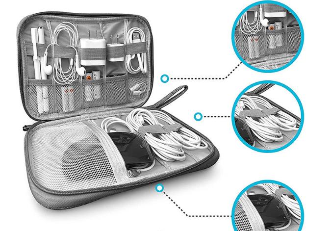 BUBM Travel Universal Cable Organizer Electronics Accessories Cases Gadget Bag For USB, Phone, Charger and Cable, Fit for ipad