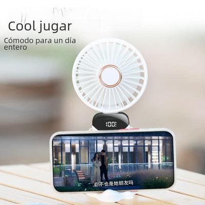 New usb handheld fan mini portable folding small fan Digital Display office student small electric fan gift