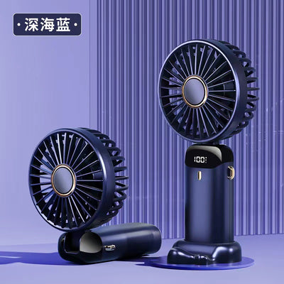 New usb handheld fan mini portable folding small fan Digital Display office student small electric fan gift